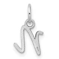14K White Gold Uppercase Letter N Initial Charm-XNA1467W/N