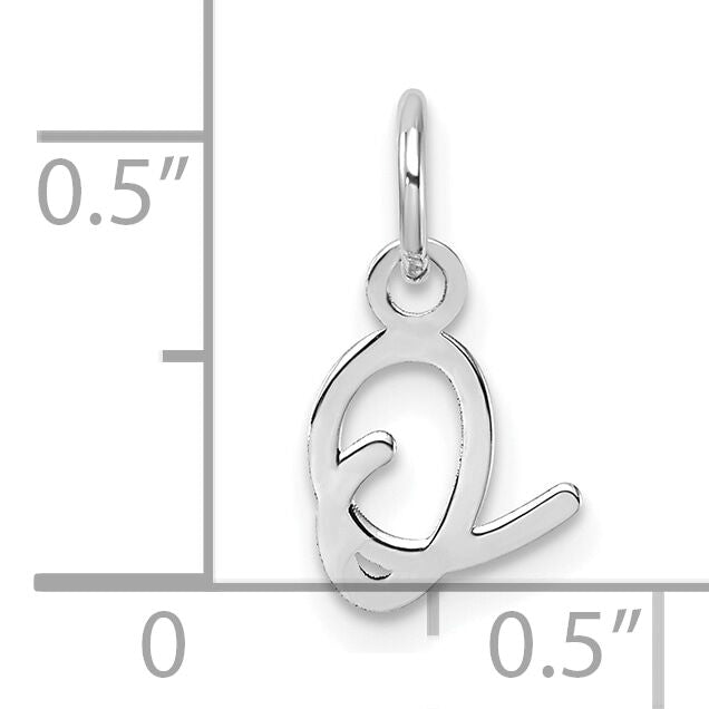 14K White Gold Uppercase Letter O Initial Charm-XNA1467W/O