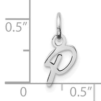 14K White Gold Uppercase Letter P Initial Charm-XNA1467W/P