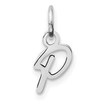 14K White Gold Uppercase Letter P Initial Charm-XNA1467W/P