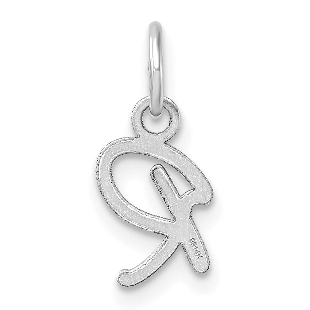 14K White Gold Uppercase Letter R Initial Charm-XNA1467W/R
