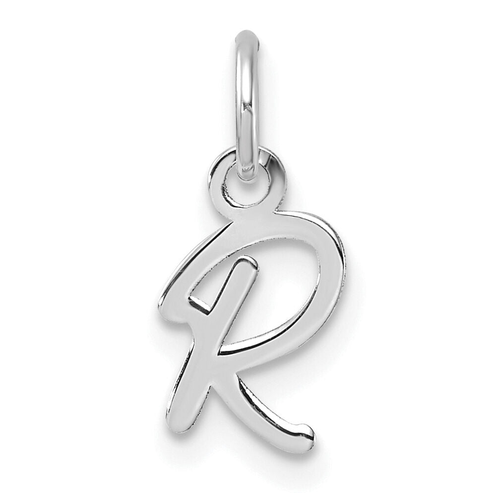 14K White Gold Uppercase Letter R Initial Charm-XNA1467W/R
