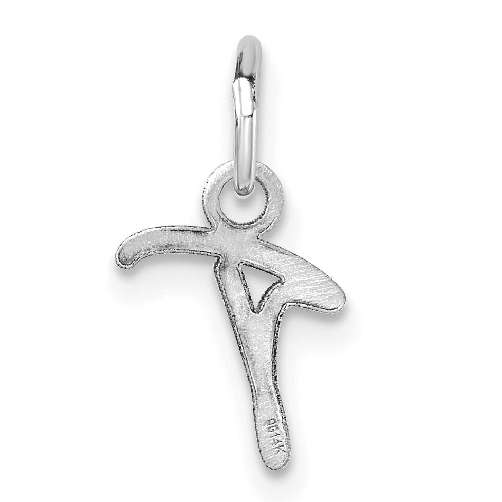 14K White Gold Uppercase Letter T Initial Charm-XNA1467W/T