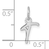 14K White Gold Uppercase Letter T Initial Charm-XNA1467W/T