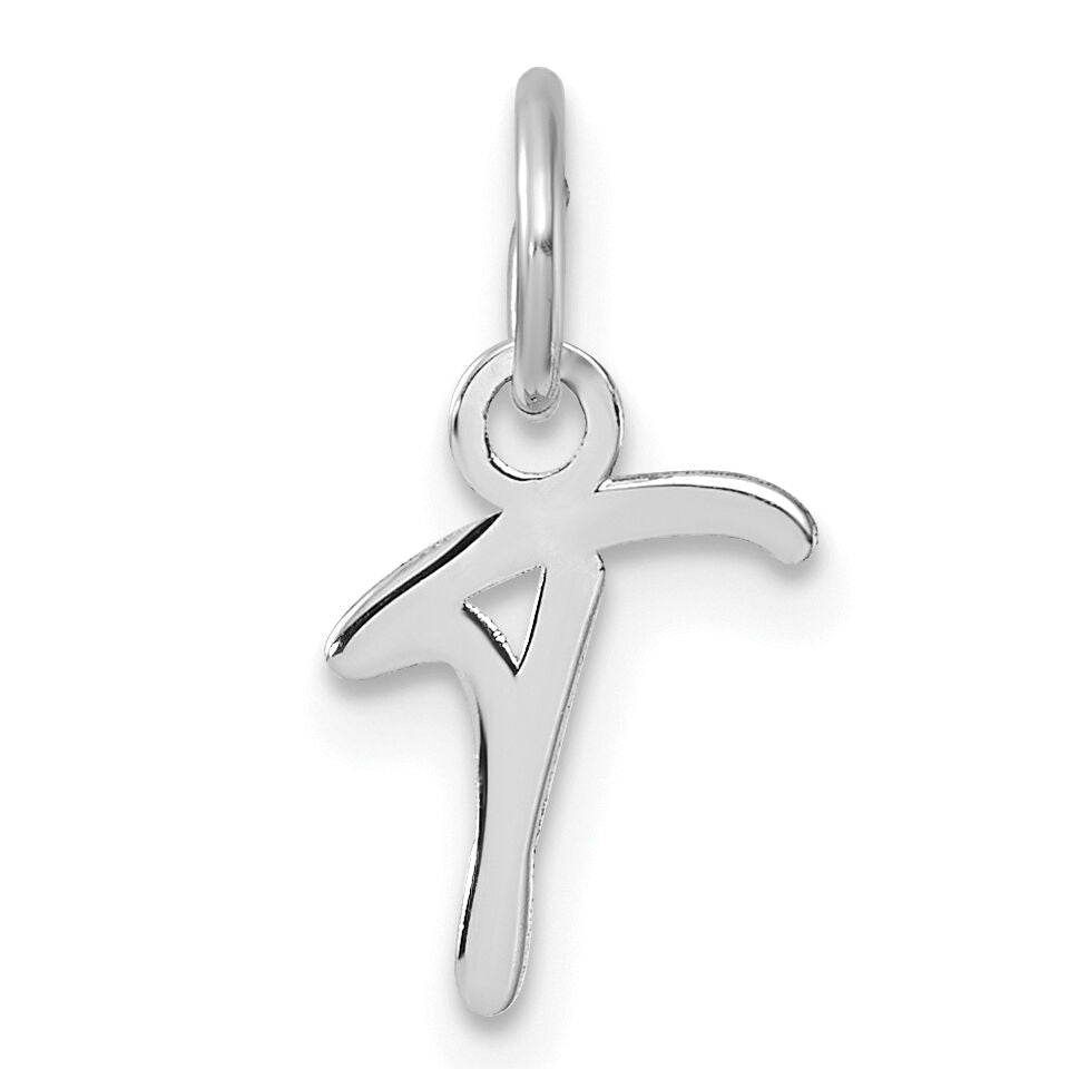 14K White Gold Uppercase Letter T Initial Charm-XNA1467W/T
