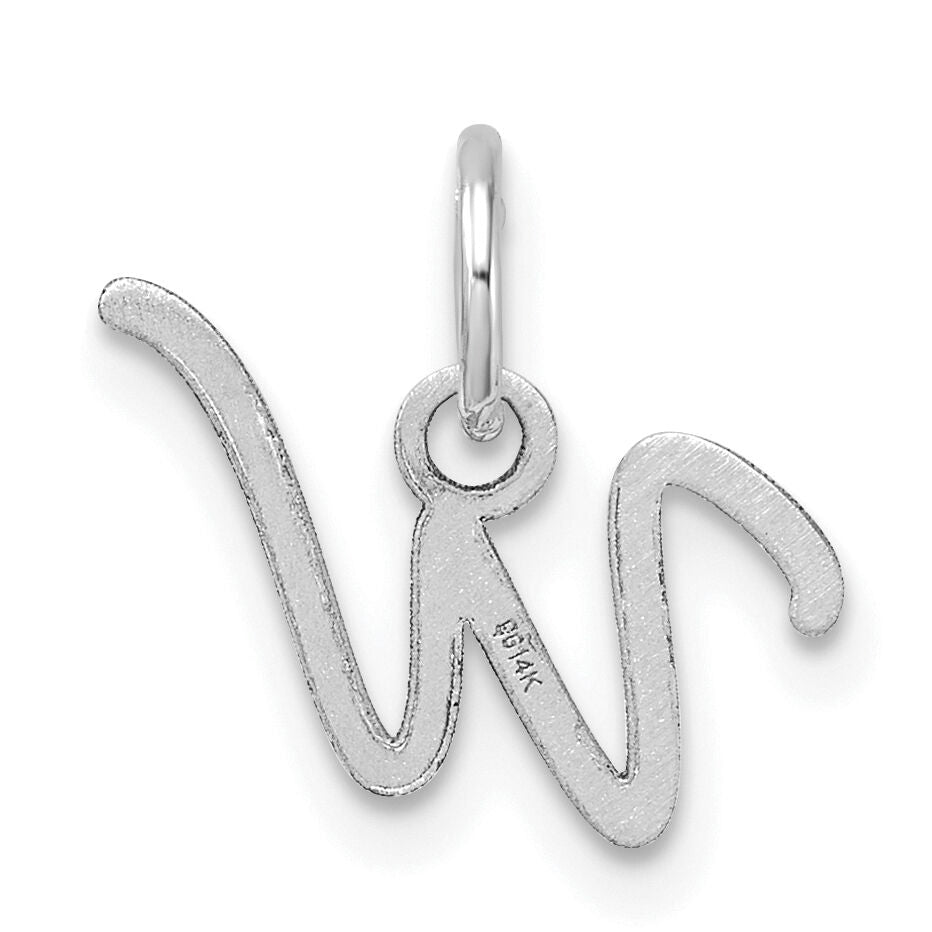 14K White Gold Uppercase Letter W Initial Charm-XNA1467W/W