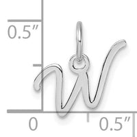 14K White Gold Uppercase Letter W Initial Charm-XNA1467W/W