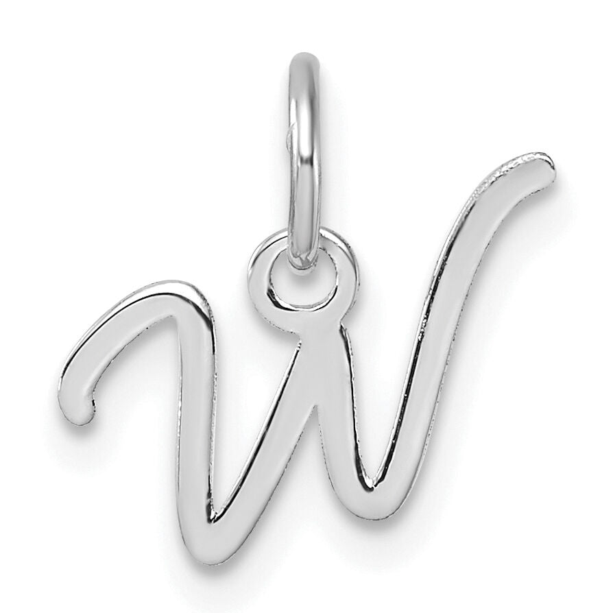 14K White Gold Uppercase Letter W Initial Charm-XNA1467W/W