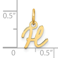 14K Uppercase Letter H Initial Charm-XNA1467Y/H