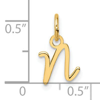 14K Uppercase Letter N Initial Charm-XNA1467Y/N
