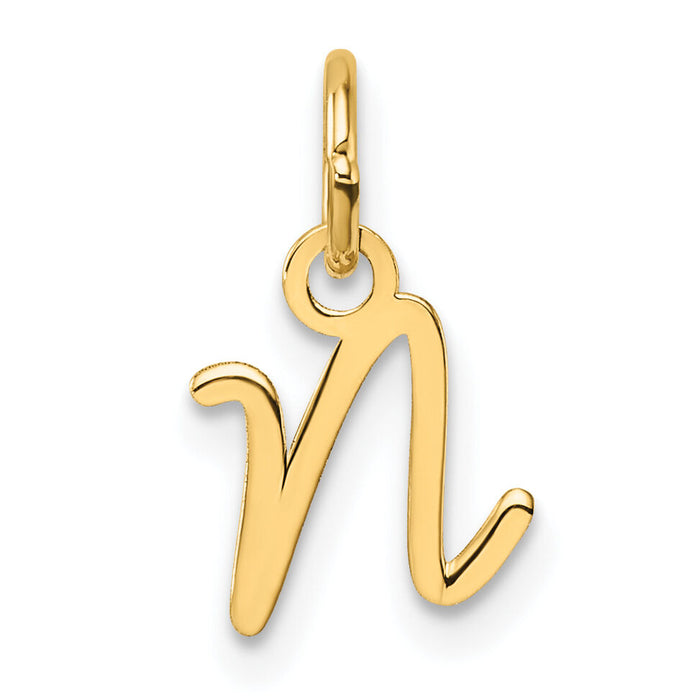 14K Uppercase Letter N Initial Charm-XNA1467Y/N