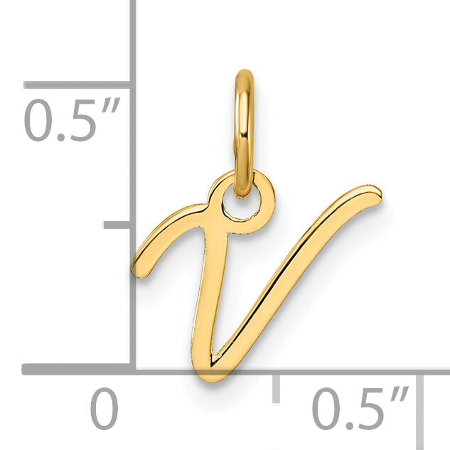 14K Uppercase Letter V Initial Charm-XNA1467Y/V