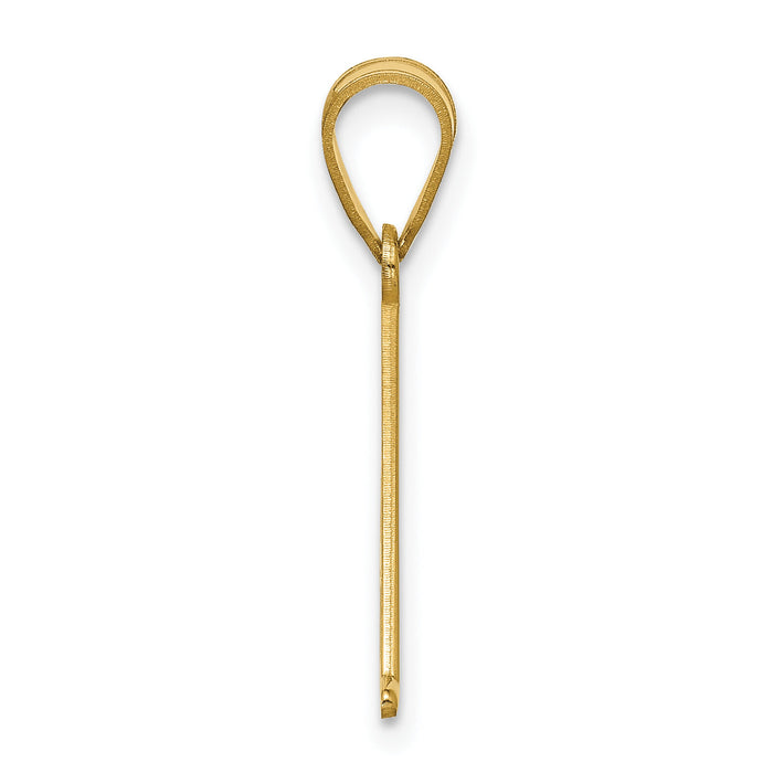 14k Yellow Gold Line Epoxy Initial Pendant-XNA1471Y