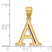 14k Yellow Gold Line Epoxy Initial Pendant-XNA1471Y