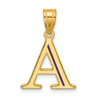 14k Yellow Gold Line Epoxy Initial Pendant-XNA1471Y