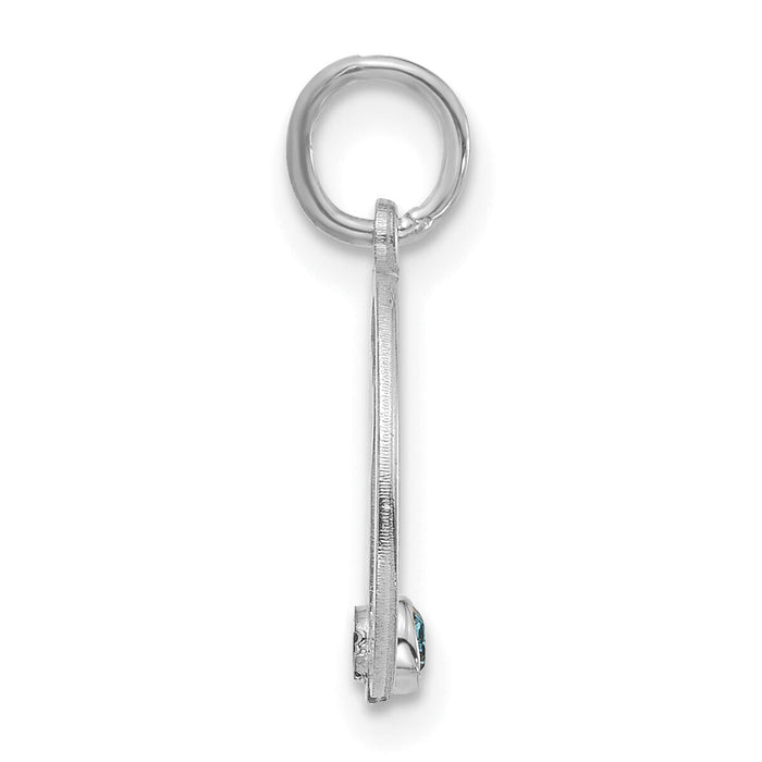 14k White Gold Initial with Birthstone Charm-XNA1484W