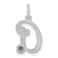 14k White Gold Initial with Birthstone Charm-XNA1484W