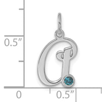 14k White Gold Initial with Birthstone Charm-XNA1484W