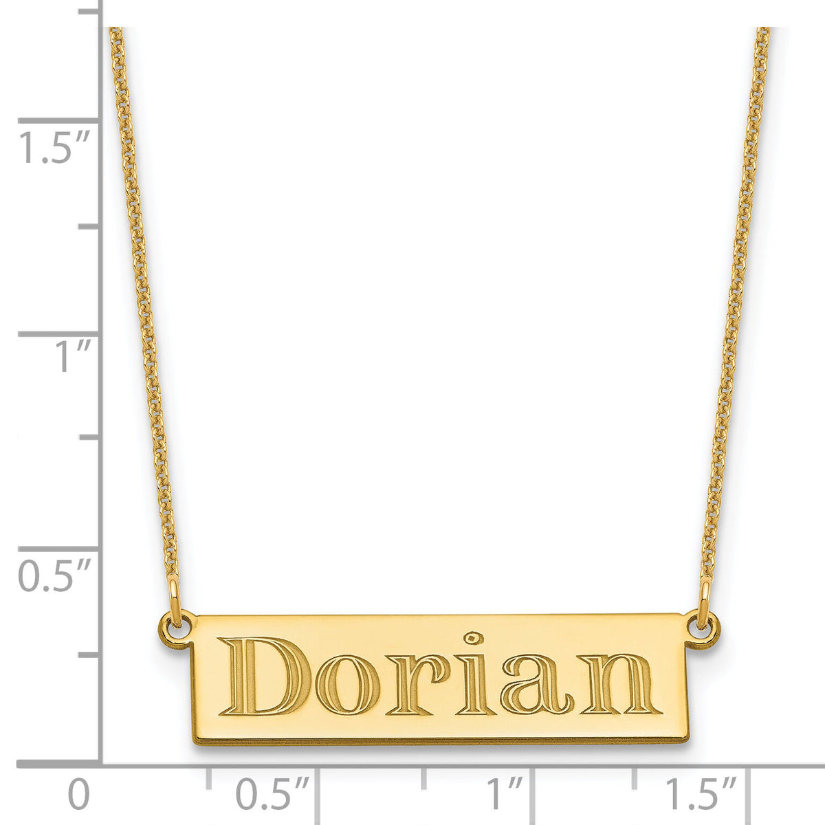 14k Yellow Gold 4-6 Letter Name Bar Necklace-XNA1525Y
