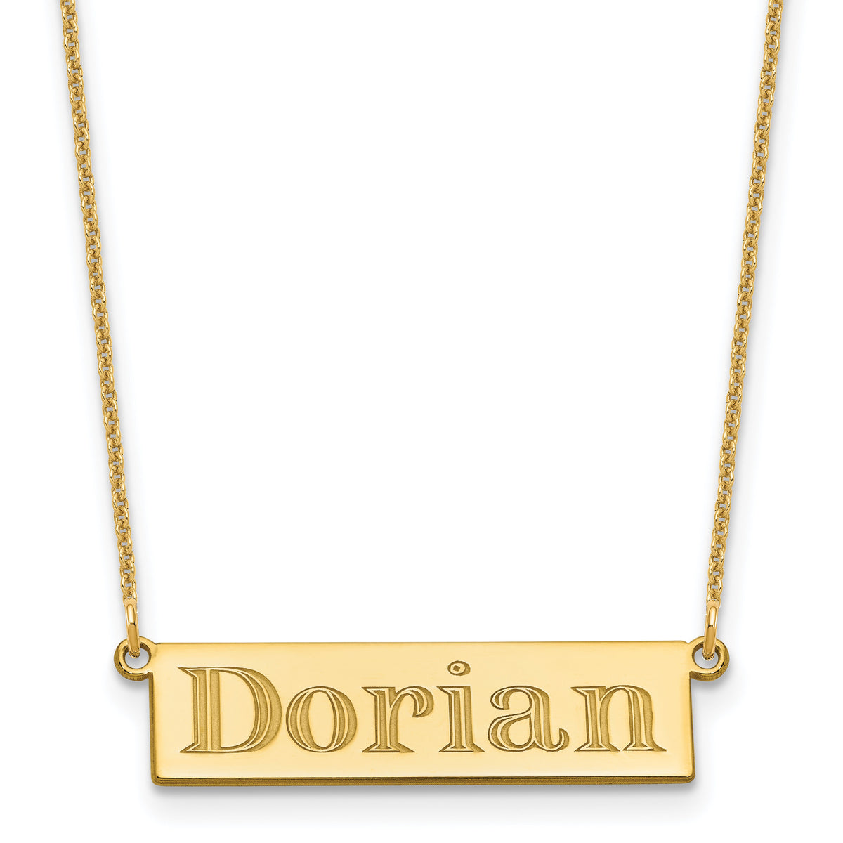 14k Yellow Gold 4-6 Letter Name Bar Necklace-XNA1525Y