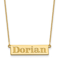 14k Yellow Gold 4-6 Letter Name Bar Necklace-XNA1525Y