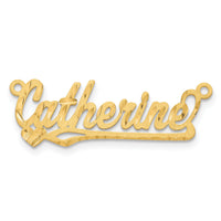 14k Yellow Gold Satin Diamond-cut Heart Name Plate-XNA191Y