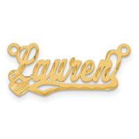 14k Yellow Gold Satin Diamond-cut Heart Name Plate-XNA191Y
