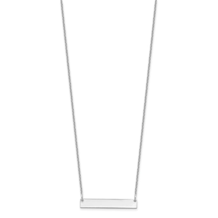 14k White Gold Small Polished Blank Bar Necklace-XNA637W