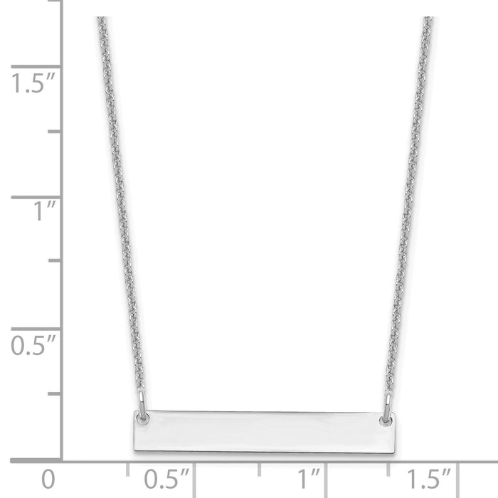 10k White Gold Small Blank Bar Necklace-10XNA637W