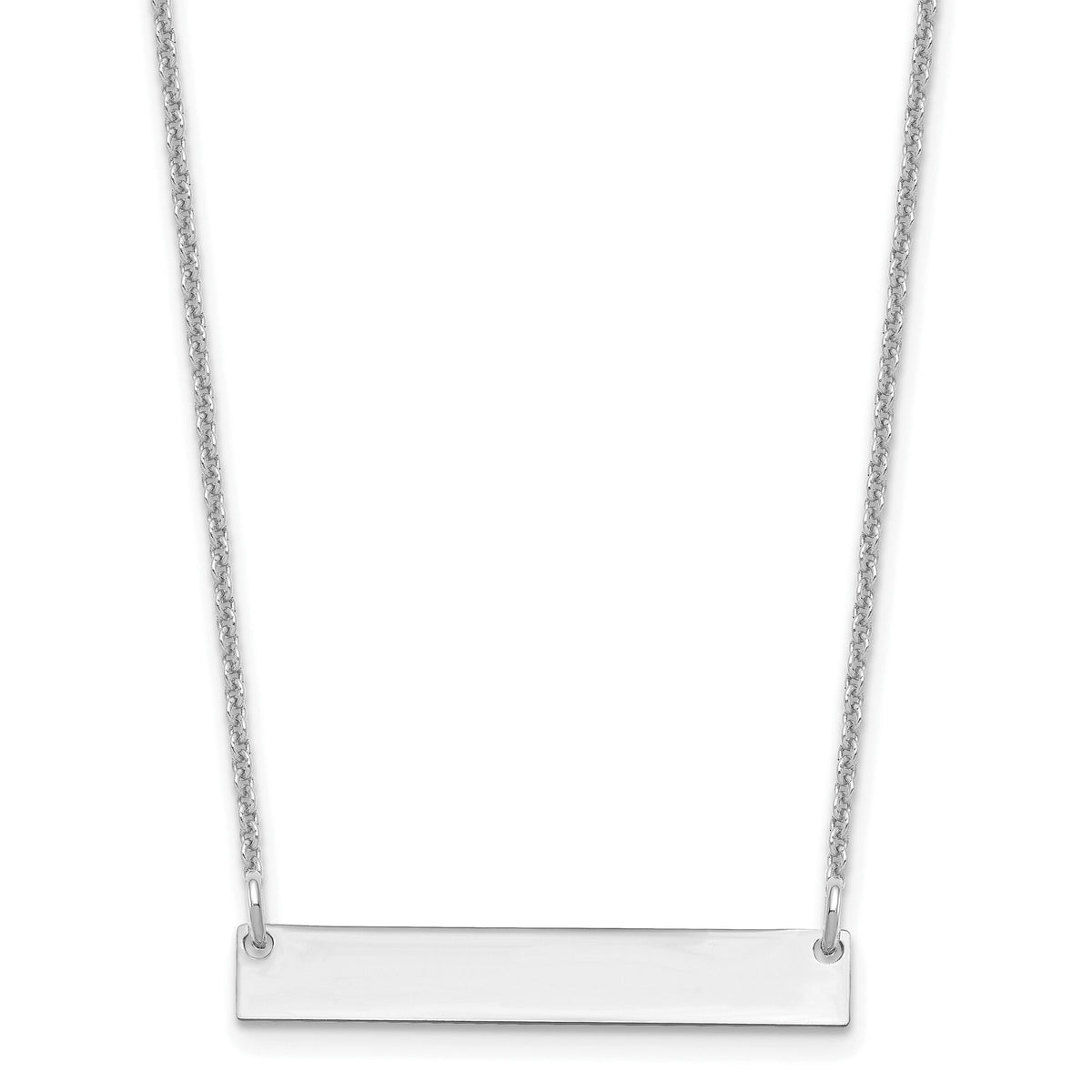 10k White Gold Small Blank Bar Necklace-10XNA637W
