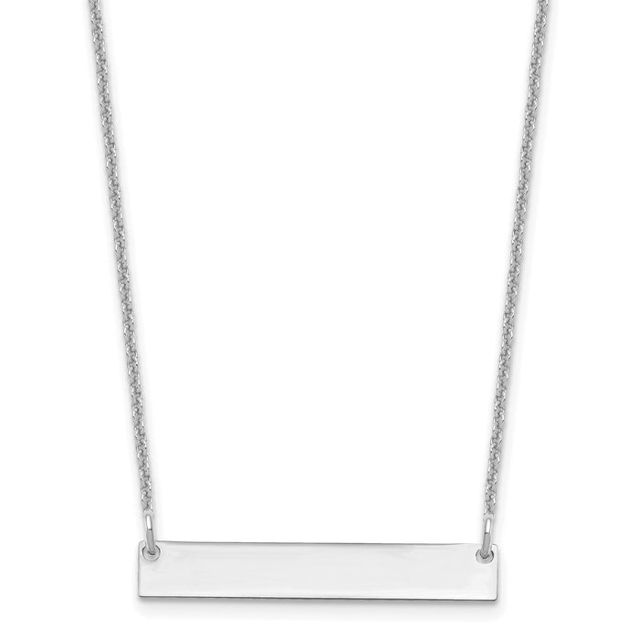 10k White Gold Small Blank Bar Necklace-10XNA637W