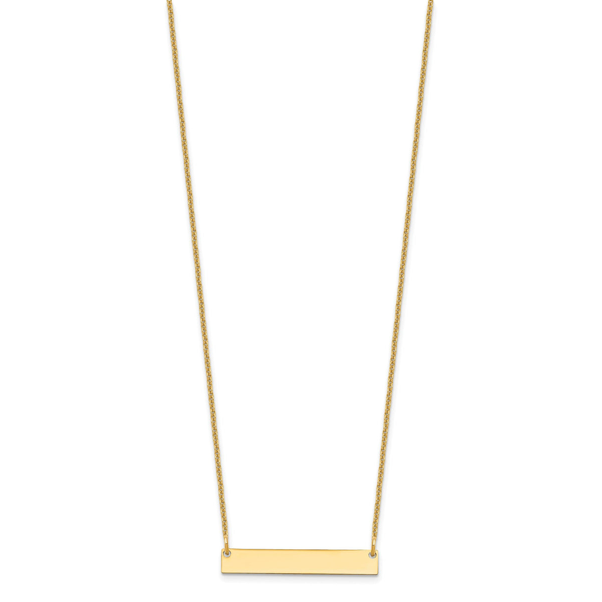 14k Yellow Gold Small Polished Blank Bar Necklace-XNA637Y