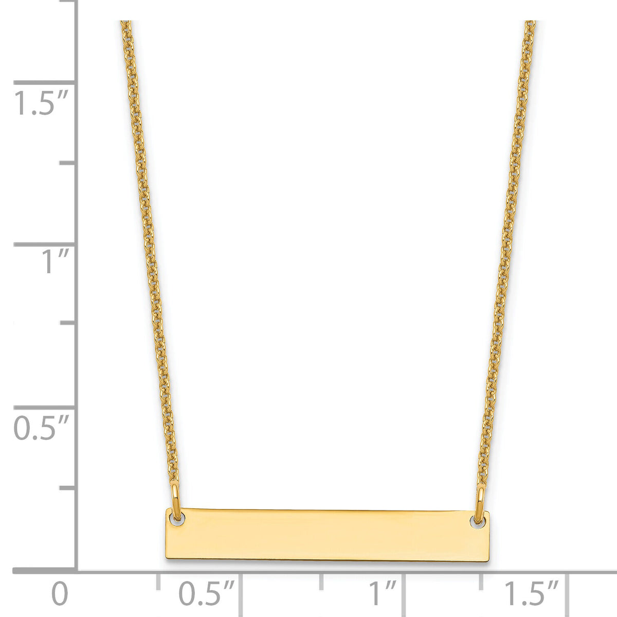 14k Yellow Gold Small Polished Blank Bar Necklace-XNA637Y