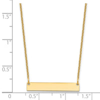 14k Yellow Gold Small Polished Blank Bar Necklace-XNA637Y