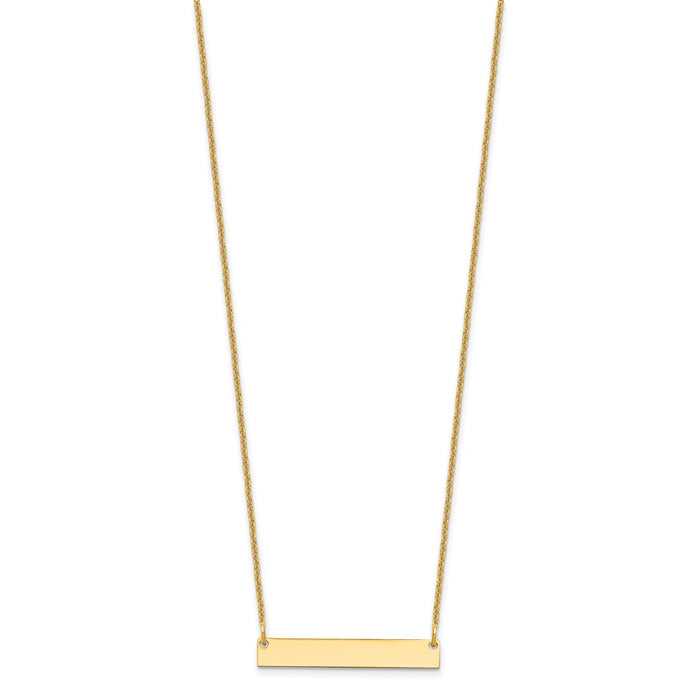 14k Rose Gold Medium Blank Bar Necklace-XNA638R