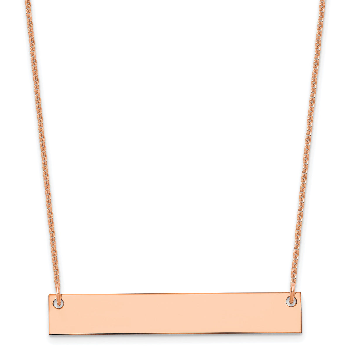 14k Rose Gold Medium Blank Bar Necklace-XNA638R