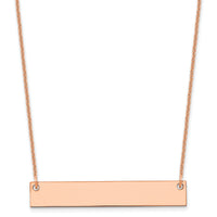 14k Rose Gold Medium Blank Bar Necklace-XNA638R