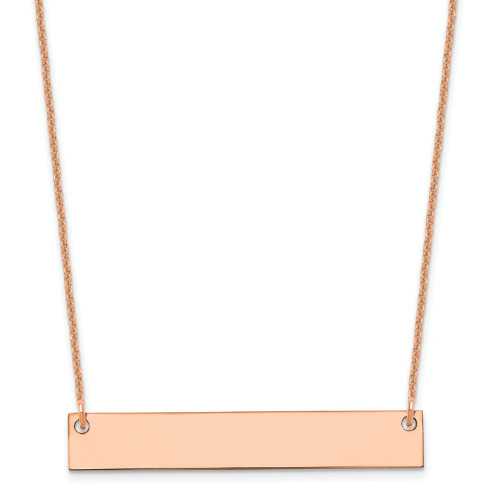 14k Rose Gold Medium Blank Bar Necklace-XNA638R