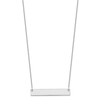 14k White Gold Medium Blank Bar Necklace-XNA638W