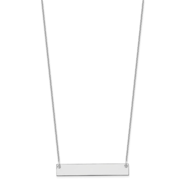 14k White Gold Medium Blank Bar Necklace-XNA638W