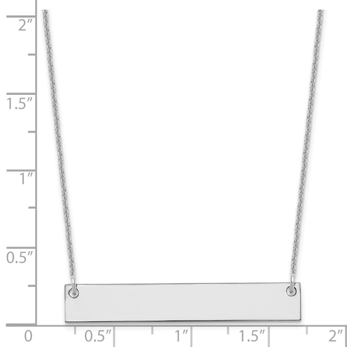 14k White Gold Medium Blank Bar Necklace-XNA638W