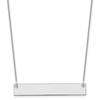 14k White Gold Medium Blank Bar Necklace-XNA638W