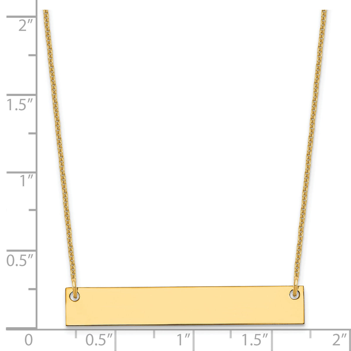 14k Yellow Gold Medium Blank Bar Necklace-XNA638Y