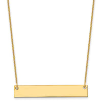14k Yellow Gold Medium Blank Bar Necklace-XNA638Y