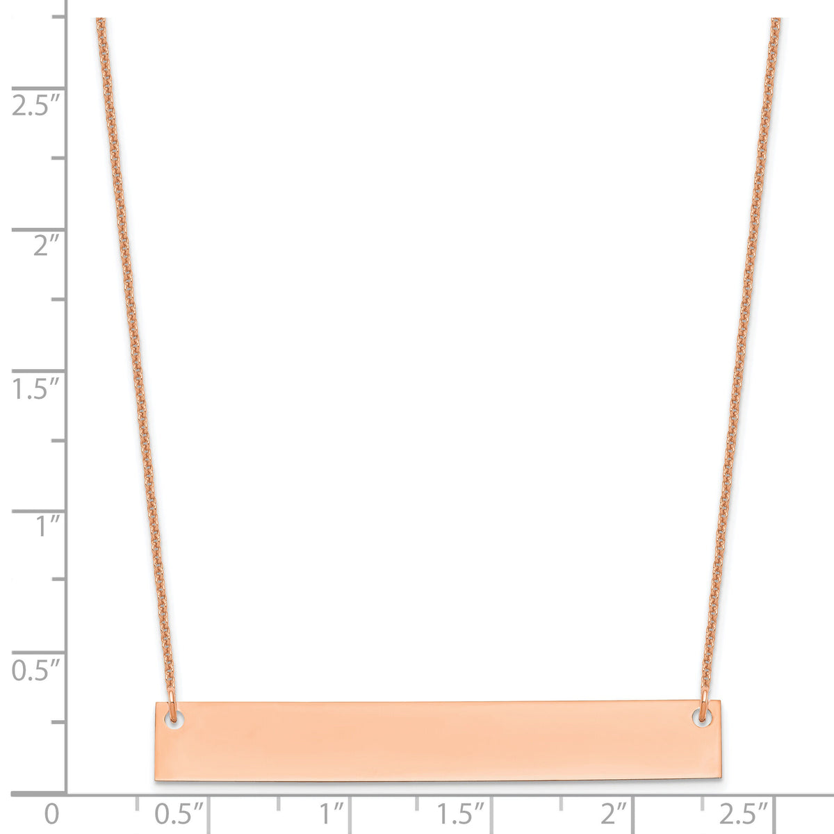 14k Rose Gold Large Blank Bar Necklace-XNA639R