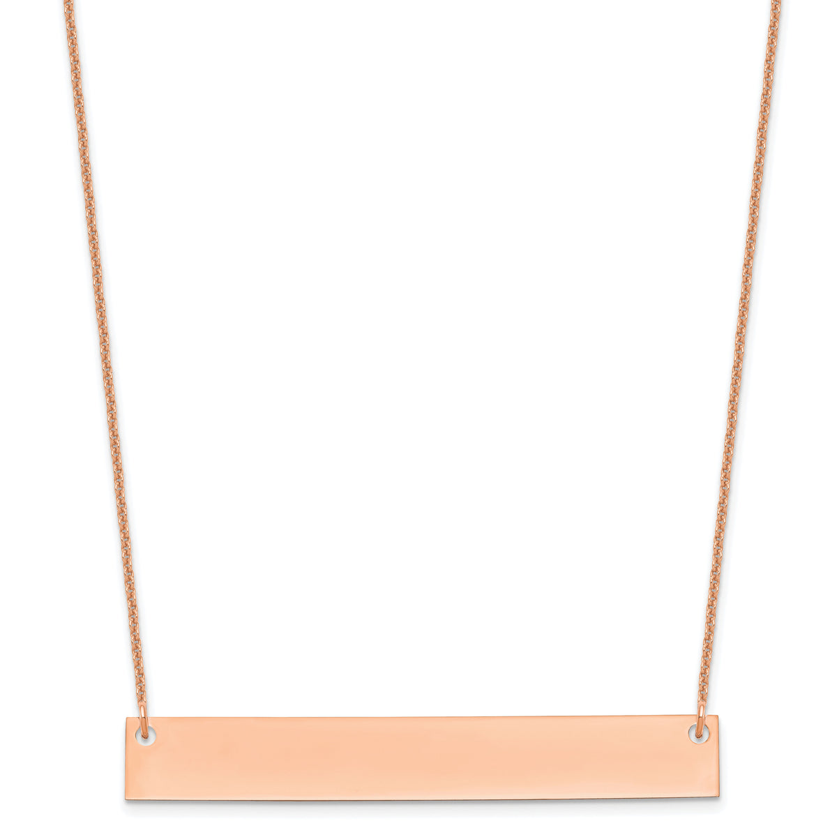 14k Rose Gold Large Blank Bar Necklace-XNA639R