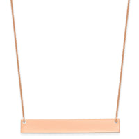 14k Rose Gold Large Blank Bar Necklace-XNA639R