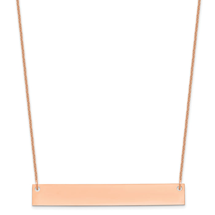 14k Rose Gold Large Blank Bar Necklace-XNA639R