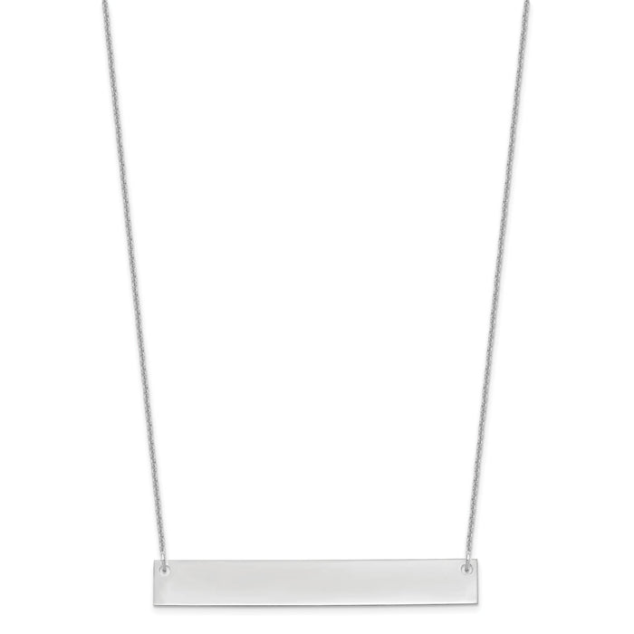 14k White Gold Large Blank Bar Necklace-XNA639W