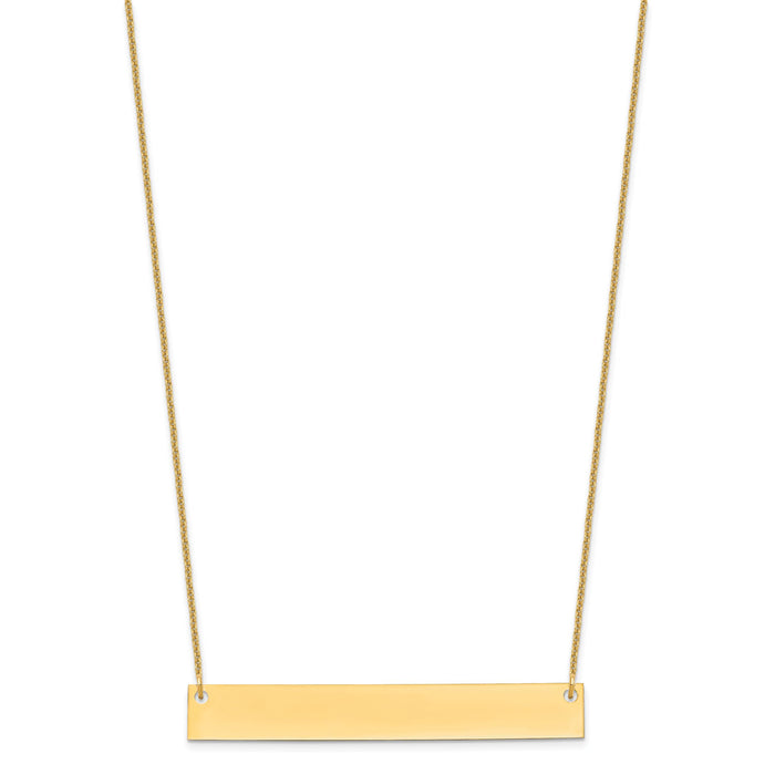 14k Yellow Gold Large Blank Bar Necklace-XNA639Y